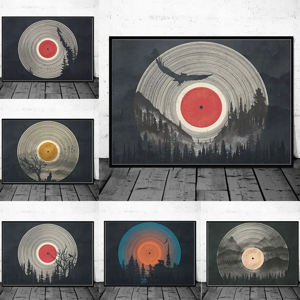 

Abstract Forest Silence Classical Style Poster and Print Music Heals Canvas Painting Wall Art Picture For Living Room Home Decor