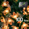 AlliLit 100LED Solar Bee String Lamp Outdoor Fairy Light Tree Chritmas Garland 8 Modes Waterproof Patio Garden Party Decor 1