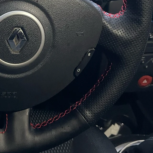 Für Renault Clio 2 3 4 5 Auto Lenkrad Abdeckung Mikrofaser Leder + Carbon  Fiber Auto Zubehör - AliExpress