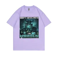 Don't Mess with The Warden Funny Meme Tshirt Men Women Game Otaku Casual Pure Cotton T-shirt Male Fashion Oversized Streetwear 4