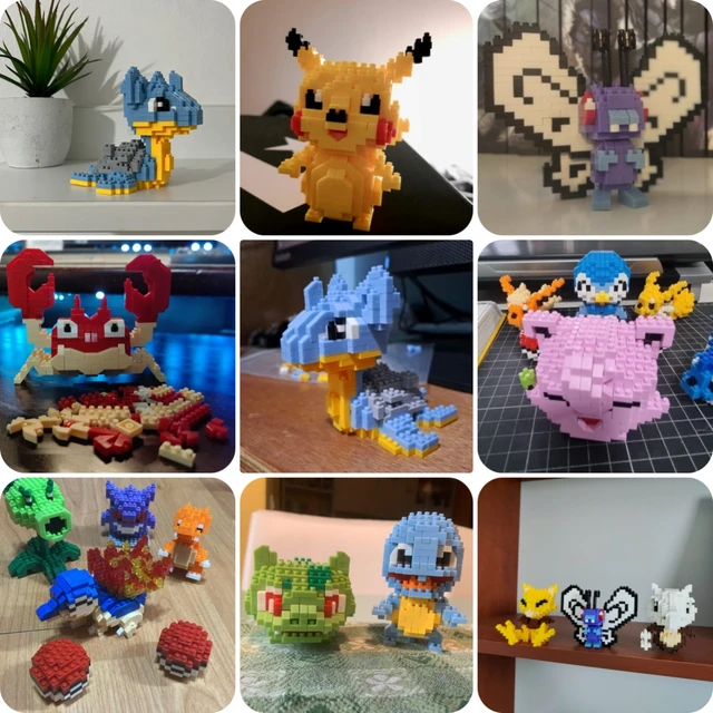 Pokemon 81 Style Pokemon Blocks Building Blocks Kawaii Cartoon Picachu Animal Mini Model Education Game Graphics Pokemon Toys 4