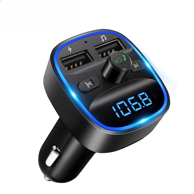 

LENCENT Bluetooth FM Transmitter Wireless Radio Adapter Car Kit with Dual USB Charging Car Charger MP3 Player Support TF Card