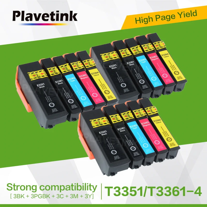 

Plavetink 15 шт. 33XL чернильный картридж для Epson XP-530 / 630 / 830 / 635 / 540 / 640 / 645 T3351 T3361 совместимый принтер