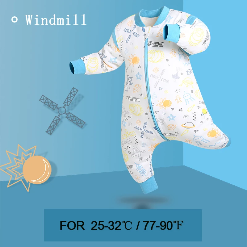 Spring Autumn Toddler Child Cartoon Romper Baby Kids Cotton Pajamas Boys Girls One Piece Sleepwear 1-4 Yrs Split Leg Jumpsuit