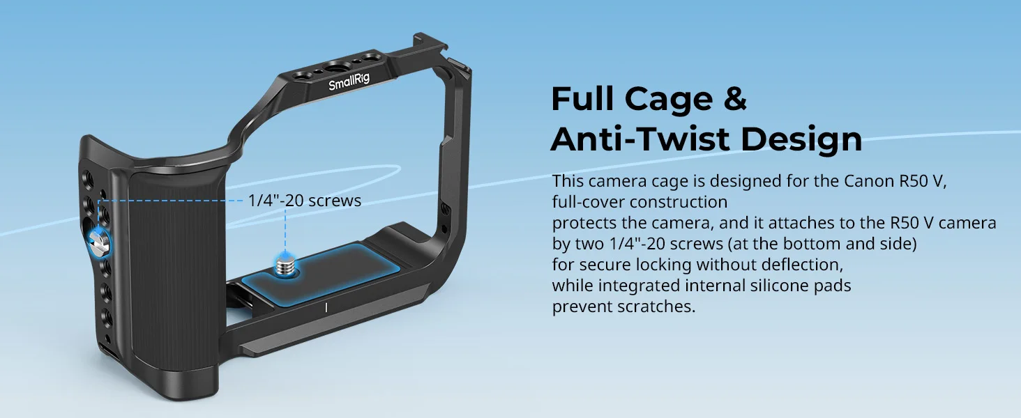 Cage for Canon EOS R50 V with Silicone Handle & Arca-Swiss Quick Release Plate f