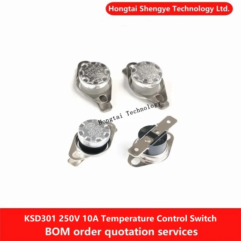 온도 제어 스위치, KSD301, 302, 155, 160, 165, 170, 175, 180, 185C-190 도, 정상 개방, 10A, 250V 온도 센서