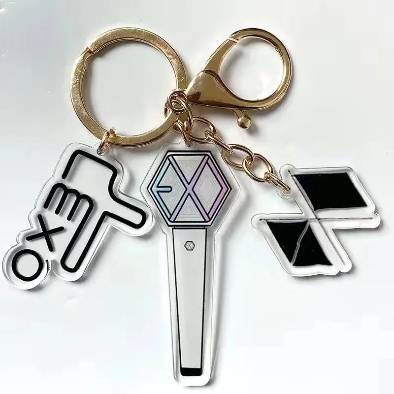 KPOP TWICE EXO Ateez Creative Three-Piece Keyring Acrylic Keychain Three Piece Set Pendant Accessories For Fans Gifts 2