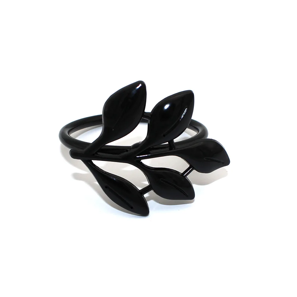 Halloween Napkin Rings Round Ghost Spider Leaf Napkin Holder Black Bow Buckle 6Pcs for Weddings Dinner Party Table Decor