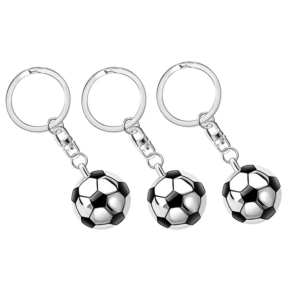 

3 Pcs Sports Ball Match Fan Keepsakes Decor Pendants Memento Modeling Keychains Hanging Decorative Bag Soccer