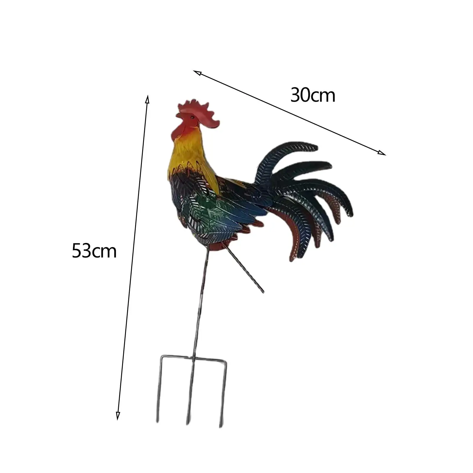 

Chicken Statues Iron Figurines Chicken Stake Animal Garden Stakes Garden Metal Stakes for Yard Pathway Lawn Courtyard Decorative