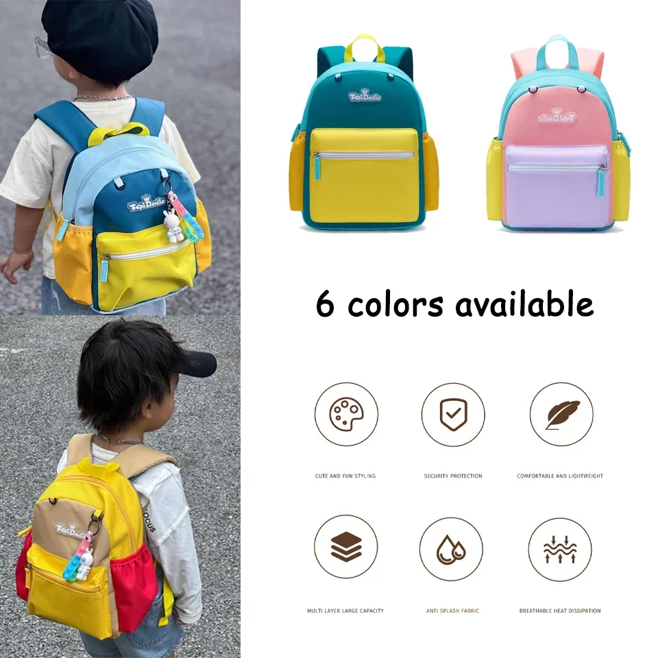 

2024 Baby Color Bags Girl Primary Schoolbag Kids Kindergarten Bag Boy Traveling Bag Children Korean Style Backpack For Children