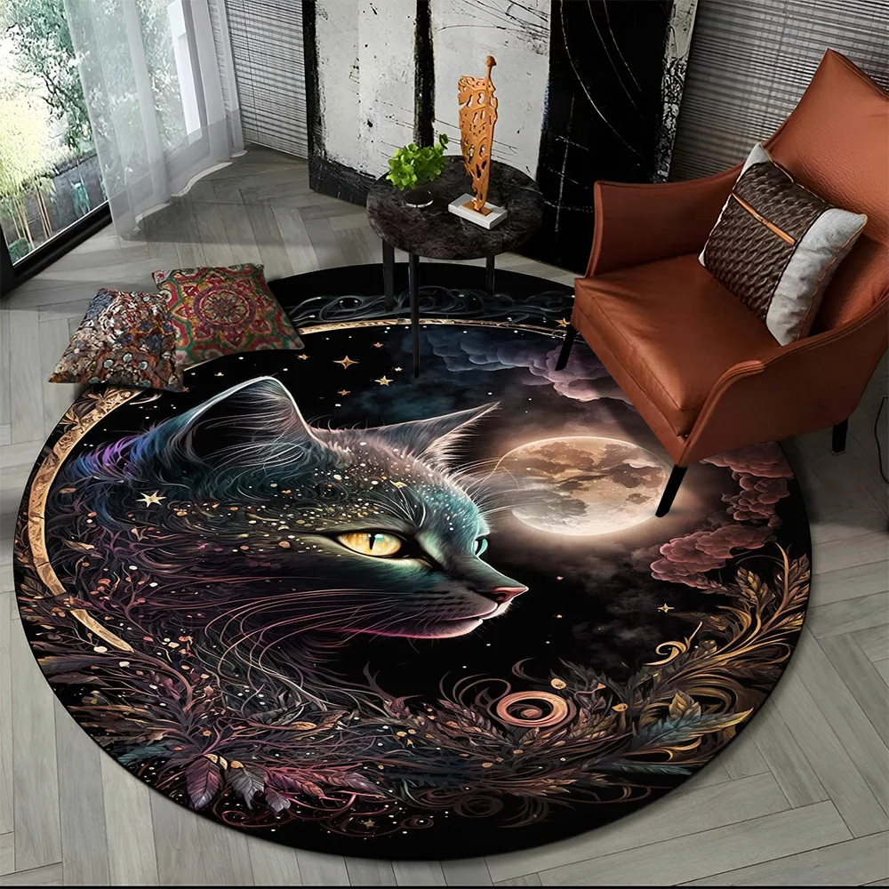 Tapete redondo 3D gato persa, tapete para sala de estar, quarto, decoração de sala de jogos infantil, tapete antiderrapante para animais de estimação, desenho animado de trapo, fofo 21 S6766bc2b4b40440c952876772996ccd9q