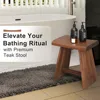 Teak Shower Stool, 15.8" x 11.8" x 17.9", Comfortable and Sturdy Spa Seating for Seniors & Individuals with Limited Mobility 4