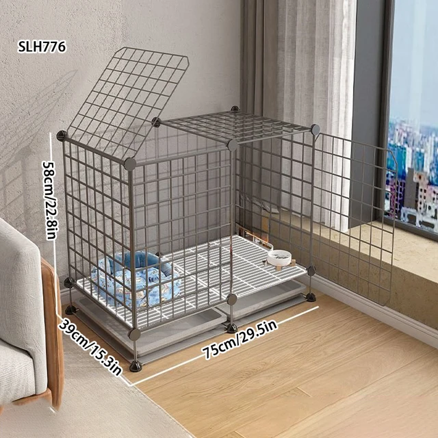 Dog Cage for Small and Medium-Sized Dogs Indoor with Separate Toilet for Pets Corgi Teddy Pomeranian Kennel Home Dog Fence 4