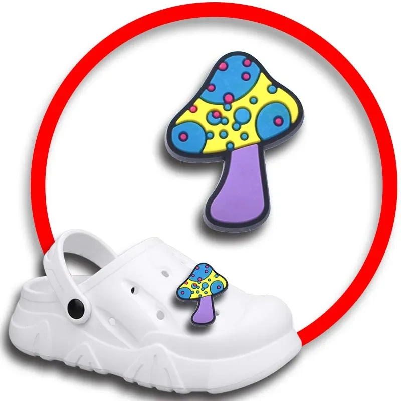 

Pack Pins for Crocs Charms Shoes Accessories Mushroom Decoration Jeans Women Sandals Buckle Kids Favors Men Badges Boy Girl Gift