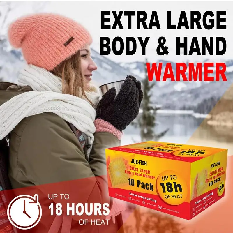 

10Pcs Winter Body Warmer Stick Lasting Heat Patch 18 Hours Keep Hand Feet Foot Warm Paste Pads Pad Relieve Dysmenorrhea Woman