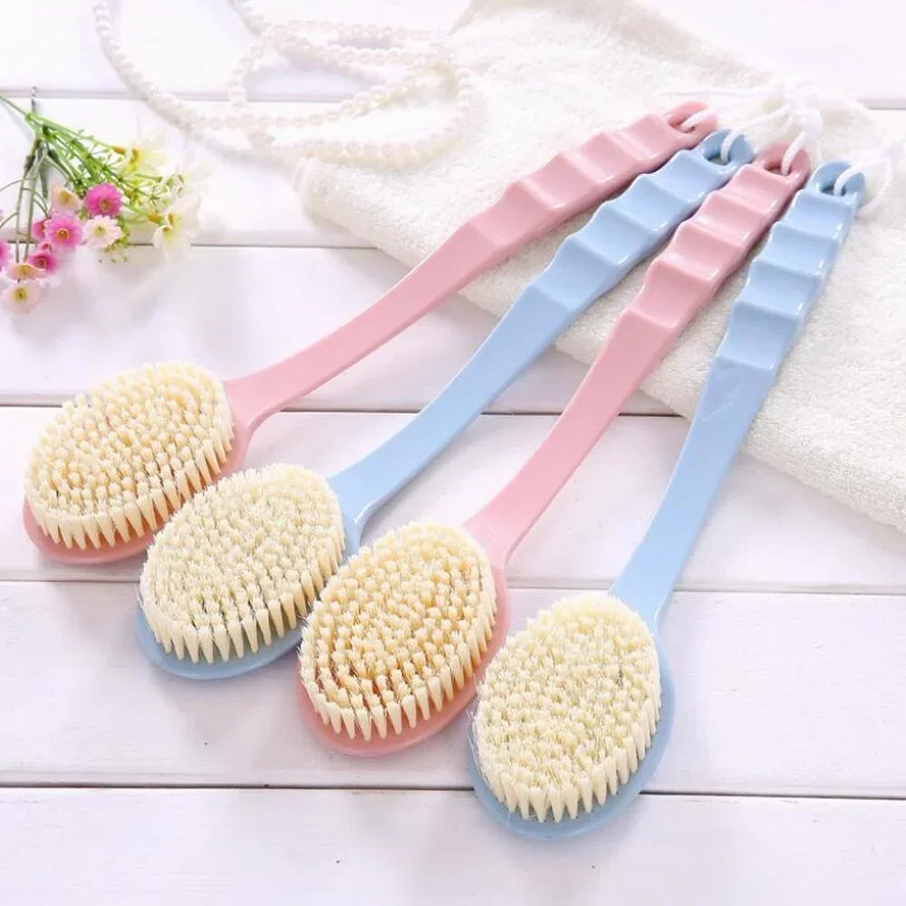 Soft Body Scrubber Shower Exfoliating Scrubs Long Handle Bath Brush Exfoliator Skin Massager Cleaning Brush Bathroom Accessories 4