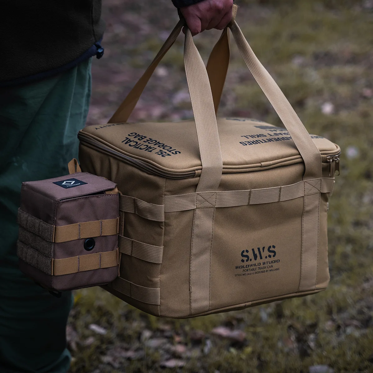 Camping Equipment Storage Bag 25L Waterproof Insulation Folding Storage Box Field Divider Outdoor Tactical Bag