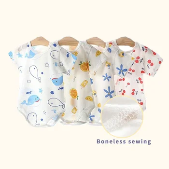 Vestiti del pagliaccetto del bambino Abiti di cotone per i neonati Tuta di sutura disossata di cotone per i bambini Tuta Neonati Vestiti del neonato della neonata 1