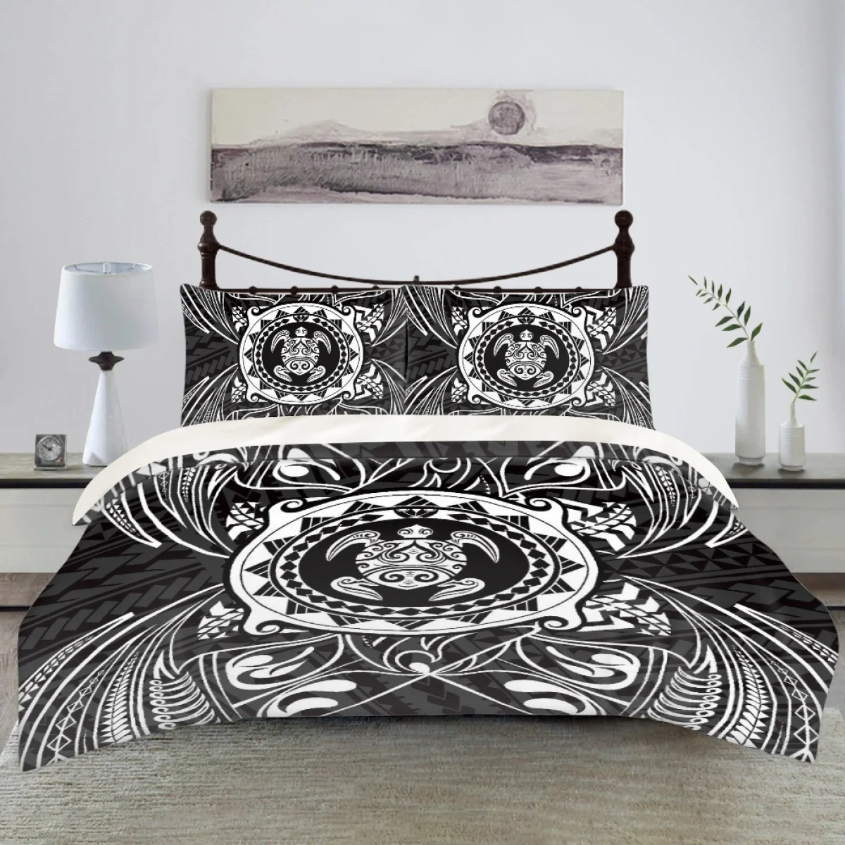 

TOADDMOS Tribal Polynesian Turtle Print 3PC Set Fashion Bedding Child Adults for Beds Quilt Covers Pillowcases Bedding Set Gift