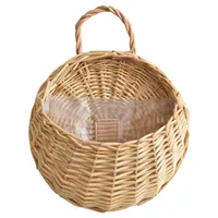 Flower Planter Wall Hanging Wicker Rattam Basket Garden Vine Pot Plants Holder Handmade Woven Hanging Basket Pot De Fleur DéCo 3
