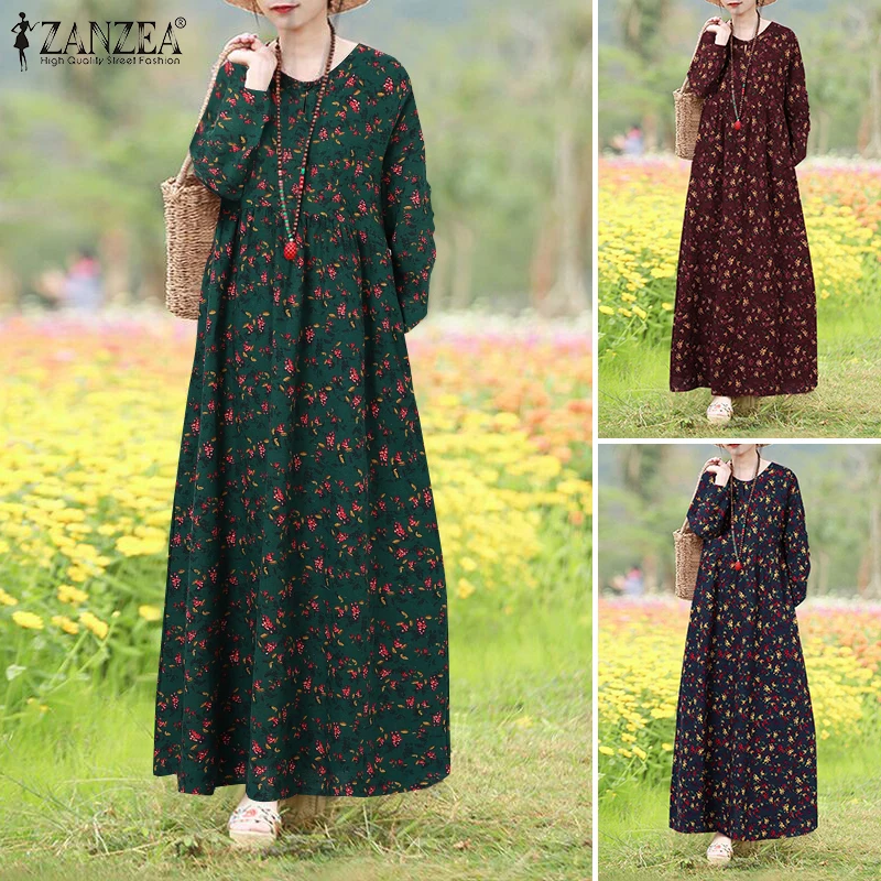Chic Vintage Floral Maxi Dress for Women