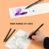 SeamiArt 10pcs Black Pigment Liner Needle Waterproof Drawing Pen For Sketch Watercolor Drawing Needle And Brush Tip 3