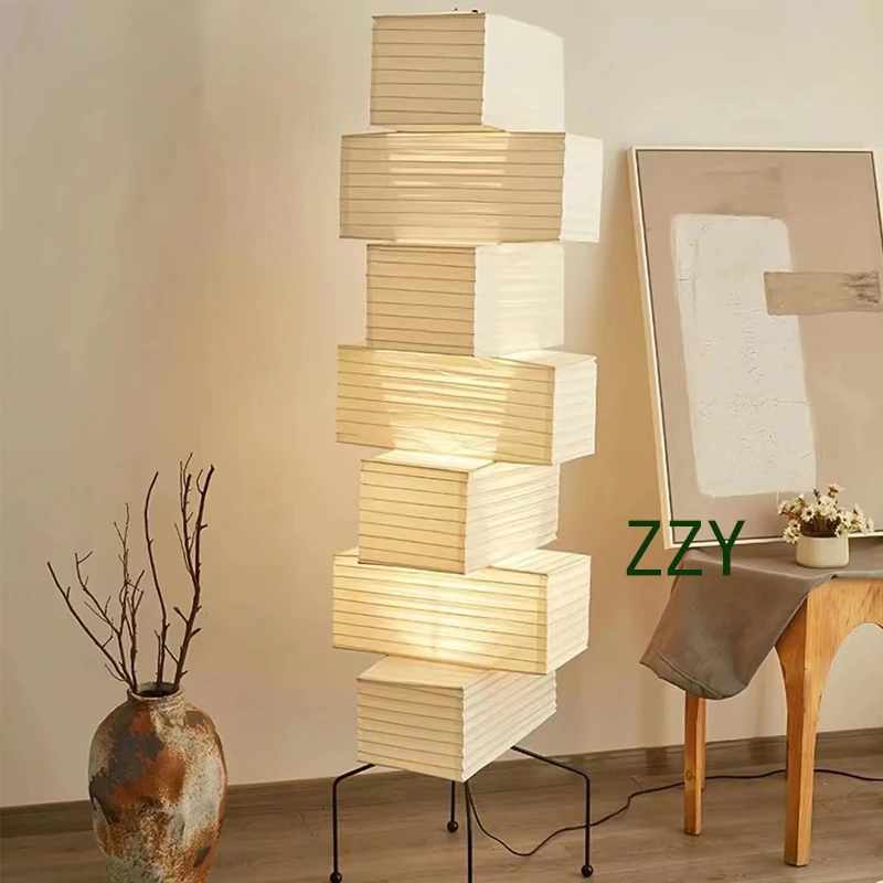아카리 라이스 페이퍼 플로어 램프, 야마구치 와비 사비 노구치 용 스탠딩 조명, 거실 소파, 사무실 장식