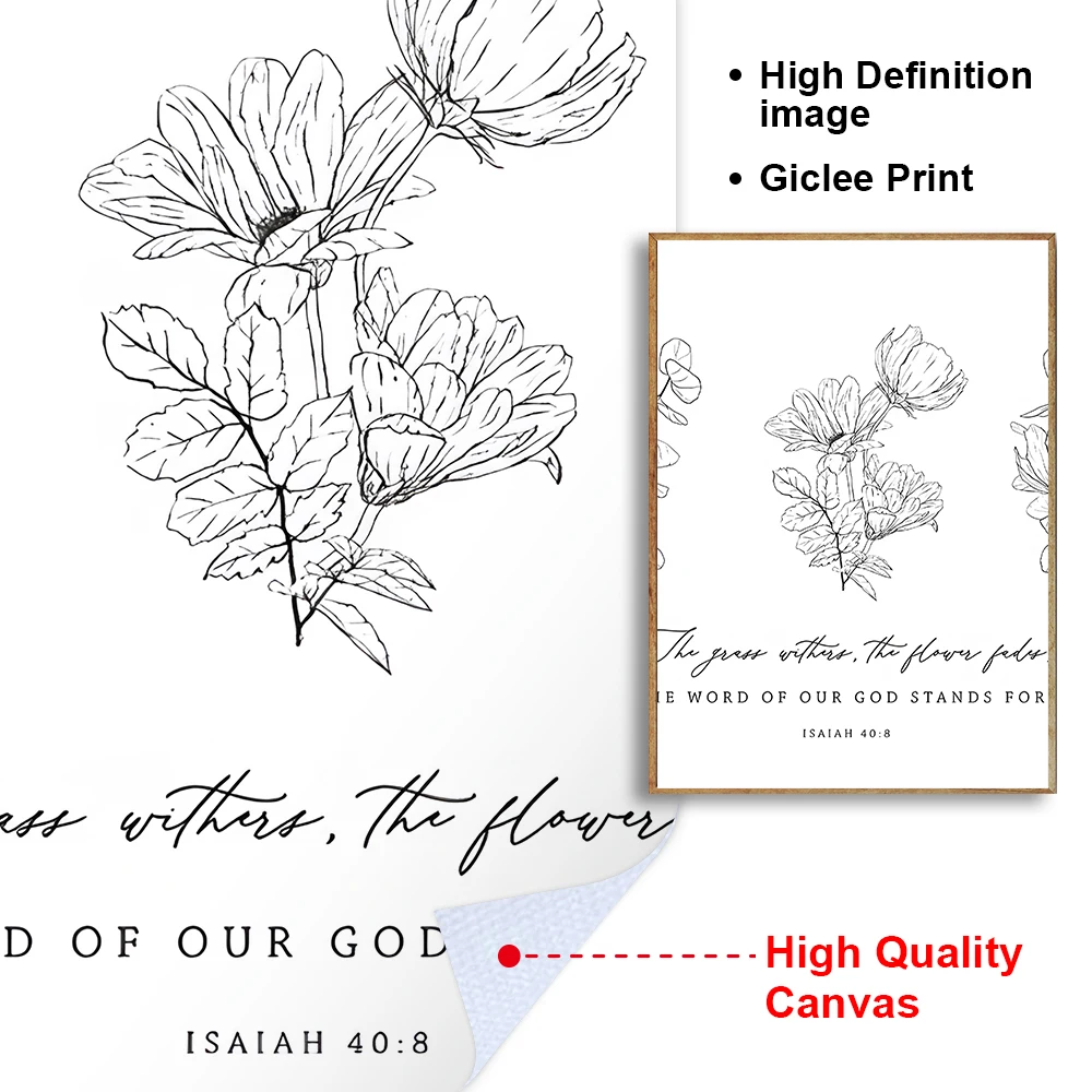 Bible Verse Print Grass Withers 5