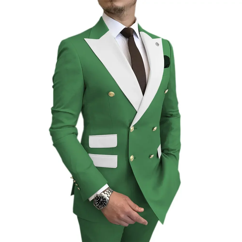 Men Suit Two-piece Wedding Suit Groom Best Men Business Korean Lang Wedding Banquet Plus-size Blazer