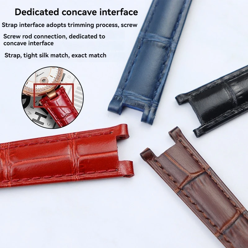Luxurious Genuine Leather Watch Strap – Premium Cowhide Calfskin, Various Sizes Available