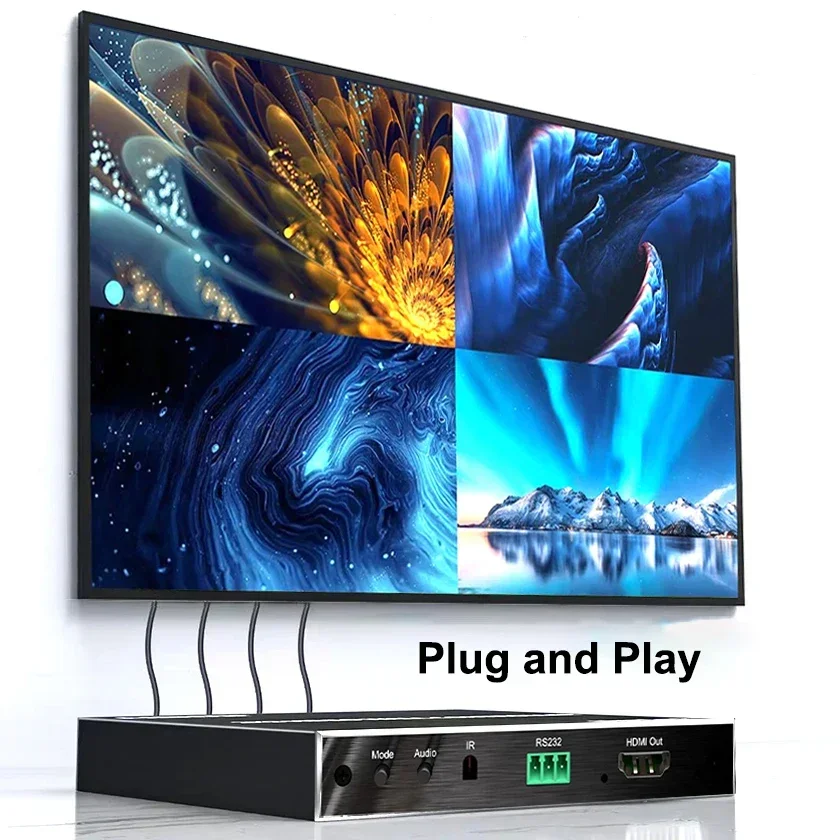 4K 4x1 HDMI 멀티뷰어 1080P 4포트 HDMI 멀티뷰어 쿼드 스크린 분할기 4입력 1출력 심리스 스위치 디스플레이