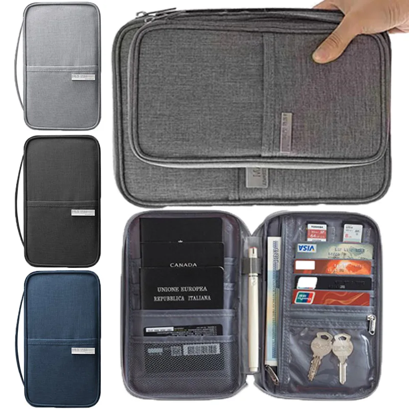 

Waterproof Passport Holder Travel Wallet Portable Small Credit Card Wallet Storage Bag Document Case Organizer Cardholder