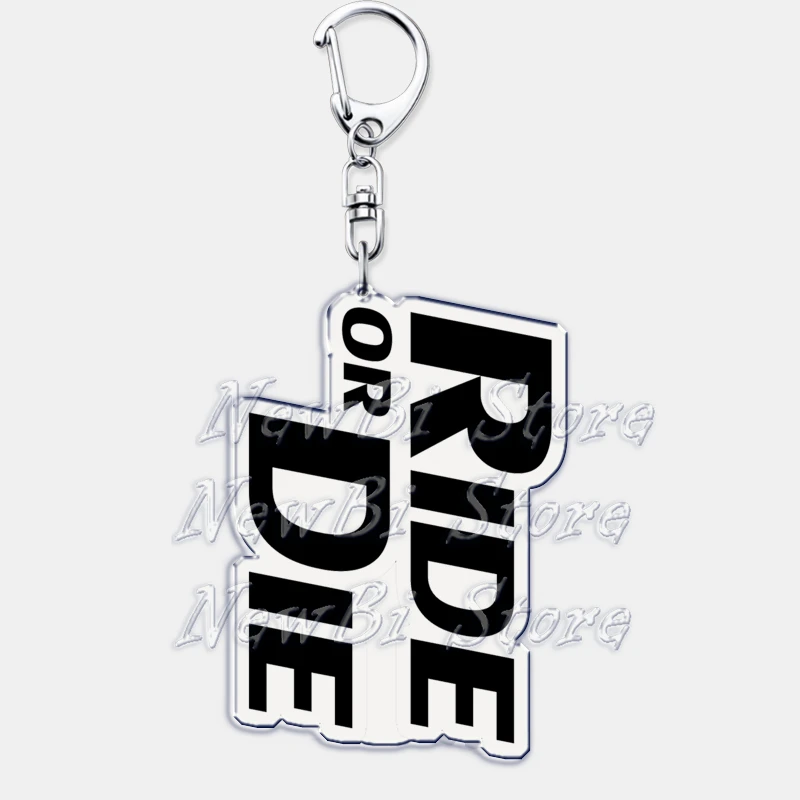 Einfache Ride or Die Buchstaben Schlüsselanhänger Student Schlüsselanhänger für Zubehör Tasche Fahrrad dekorative Schlüsselanhänger Schmuck Fans Freunde Geschenk – Detail 5
