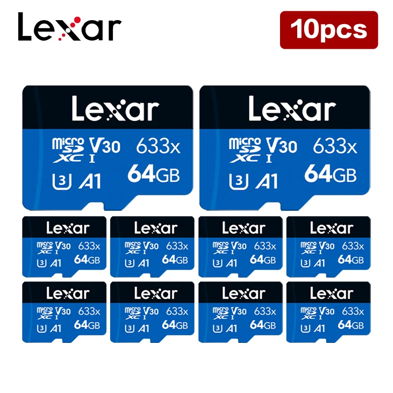 Lexar ޸ ī, Ŭ 10 ũ SD ī, A1 UHS-I TF Microsd, 633x32GB, 64GB, 128GB, ִ 95 MB/s б ӵ, Ʈ 10 