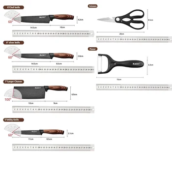 6pcs High Carbon Stainless Steel Knives Handmade Forged Cleaver Chef Butcher Kitchen Knife Wood Handle Chef Knife Cooking Tool 6