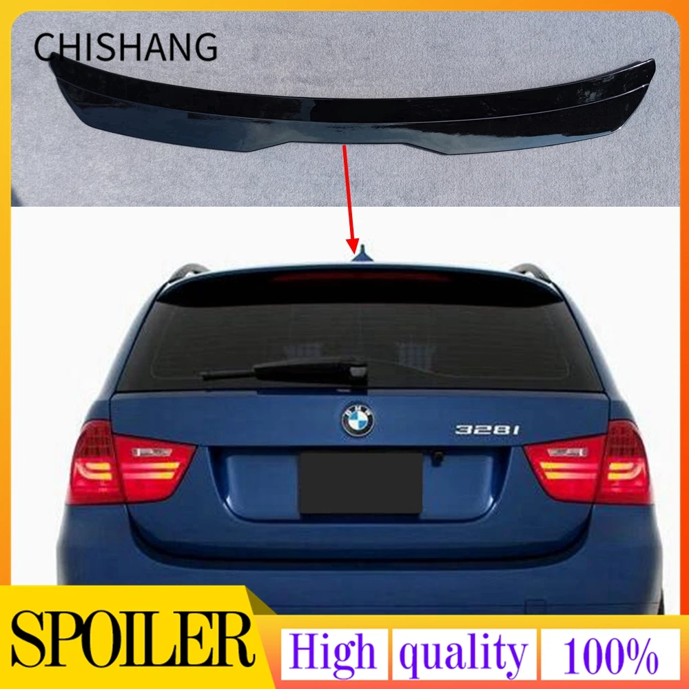 Spoiler Extension Per Bmw 3 E91 M-Pack Facelift Serie 3 Touring 2005-2012 Abs Plastica Car Tail Trunk Wing Spoiler Sul Tetto Posteriore