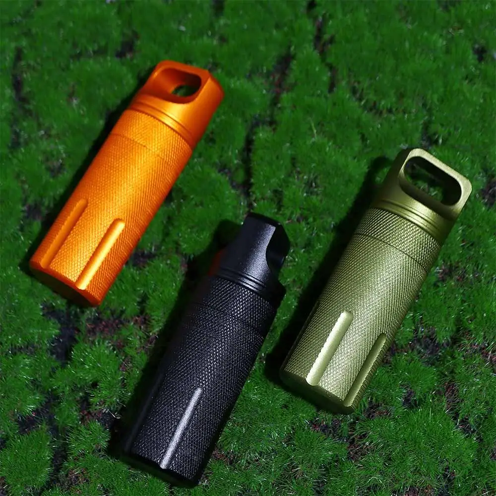 

Outdoor EDC Survival Capsule Medicine Case Keychain Emergency First-Aid Canister Pill Box Container Seal Tank