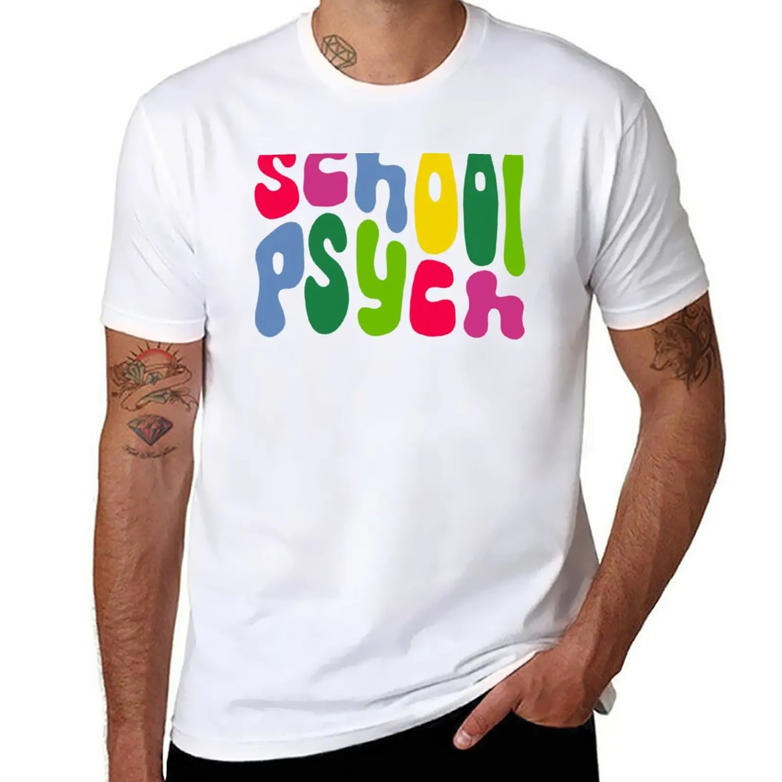 

Новая футболка Groovy с надписью «Psych in Bright Colors», быстросохнущая футболка, индивидуальные футболки для дизайна, собственные мужские футболки с графическим рисунком, аниме