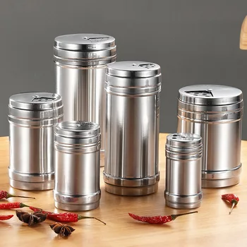 Contenitore per barattolo di spezie Set di vasi per condimenti in acciaio inossidabile Bottiglia per uso domestico Tazza Bottiglia per condimenti con serbatoio magnetico 1
