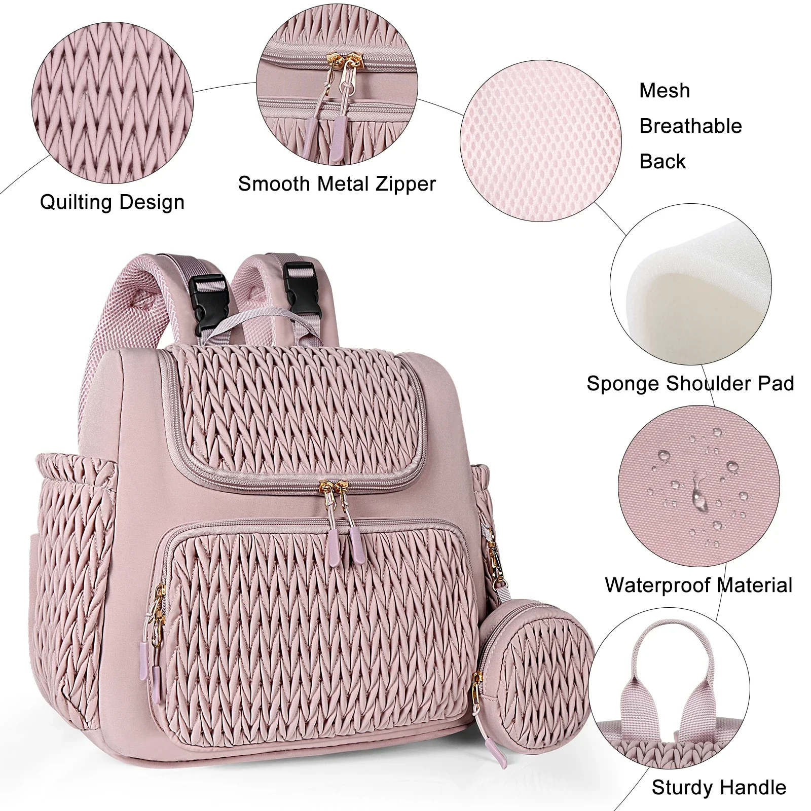 Large Capacity Mom Backpack Fashion Backpack For Mothers Baby Stroller Hanging Bag Mommy Totes Outdoor Travel Backpack 4
