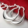 Top Quality 925 Sterling Silver Earrings Simple Round Circle Hoop Earrings For Woman Fashion Wedding Engagement Charm Jewelry 4