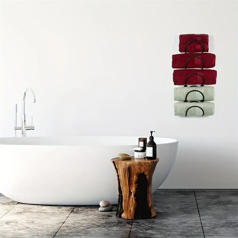 5-piece Multi-layer Bathroom Towel Rack - Wall Mounted, Iron Wine Storage and Display Rack, Suitable for Living Room Decoration 3