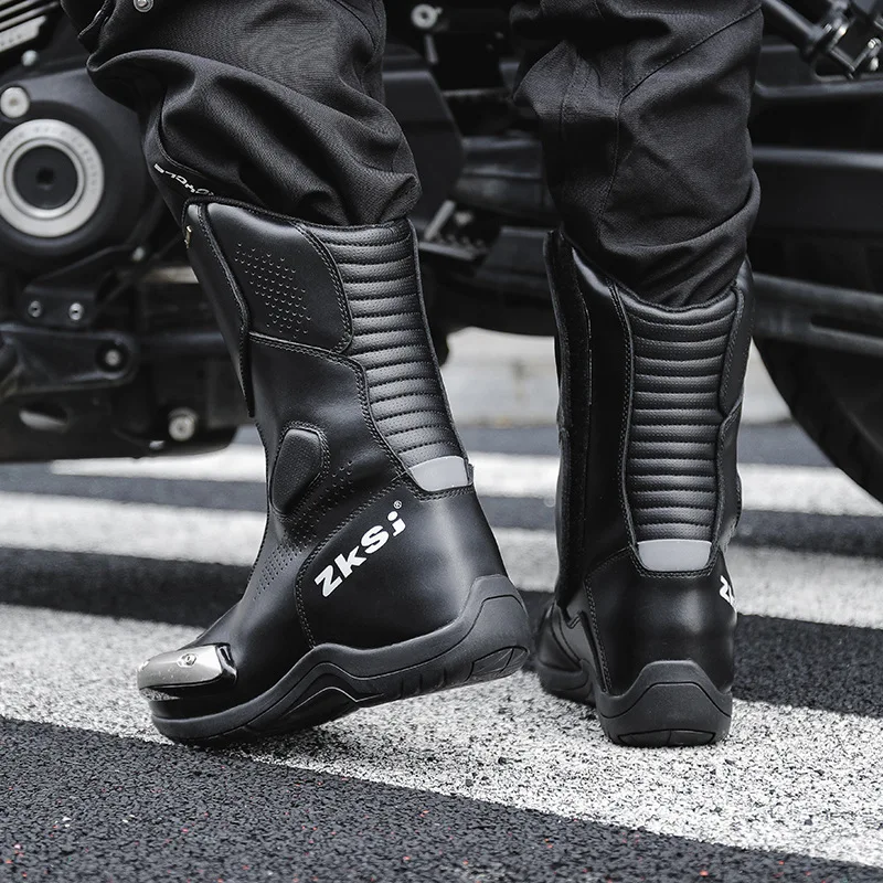 Motorcycle Shoes Full Leather Motocross Boots with Shifter Guard Cafe Boots Enduro Boots for Touring&hiking Moto Protection Gear - Image 3