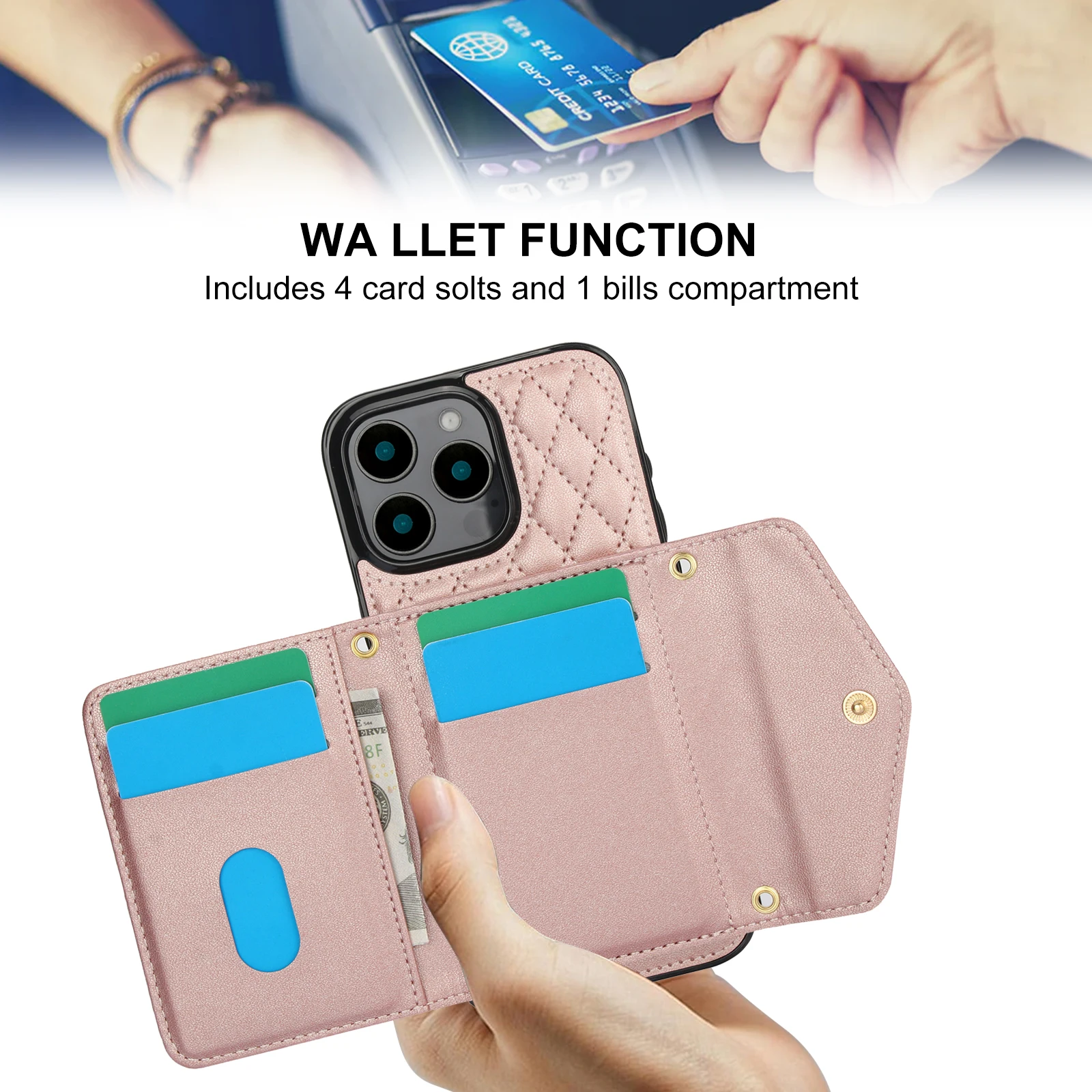 RFID Blocking PU Leather Crossbody Wallet Case and Card Holder