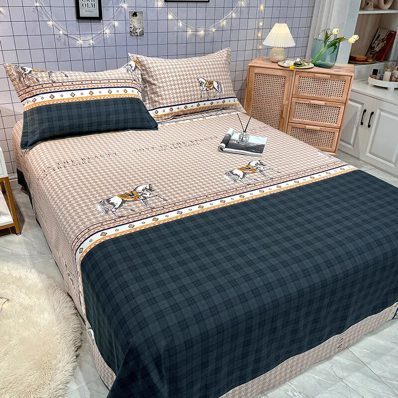 

Bed Sheets 100% Cotton Sanding Flat Sheet Queen Full Twin Size Bedspread Home Blanket Luxury Style Bedsheet Kids Adults