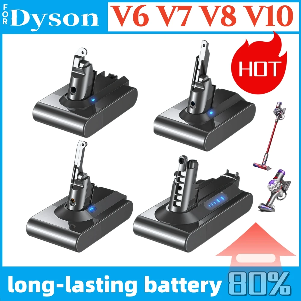21.6V 12800mAh Li-lon Rechargeable Battery For Dyson V6 V7 V8 V10 Animal Pro Vacuum Cleaner Replacement