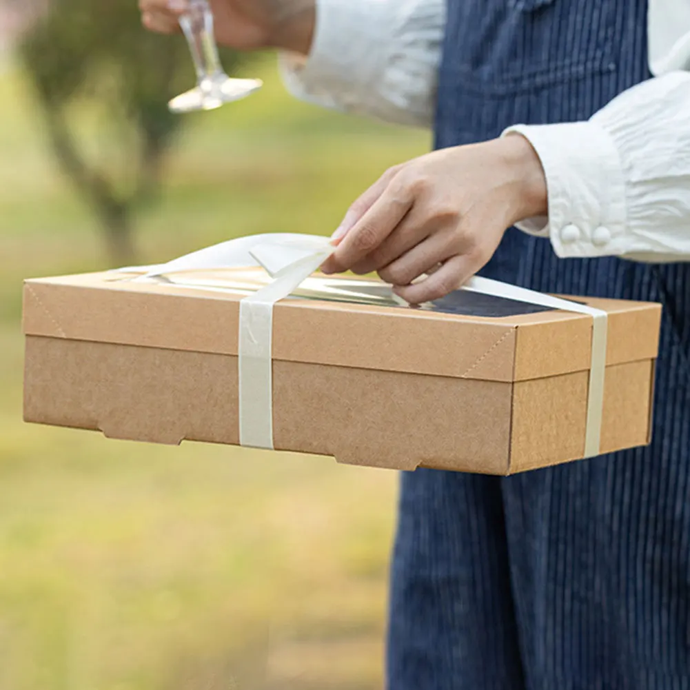 2Pcs Disposable Picnic Lunch Box Food Containers with Lid, Kraft Paper Bento Box for Fr... - SKU DPLB2020 - UGI Packaging