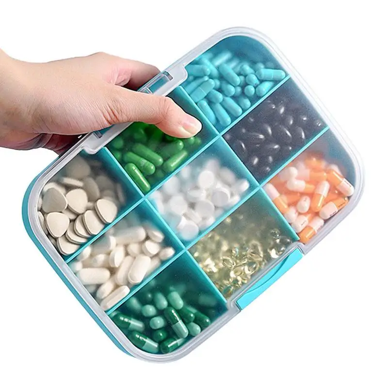 Portable Pill Dispenser Travel Pill Organizer & Pill Container Extra Large Moisture Proof Pill Holder For Outdoor And Travel