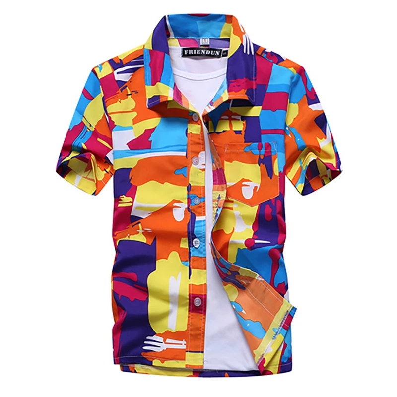 Mens Summer Beach Hawaiian Shirt 2023 Brand Short Sleeve Plus Size Floral Shirts Men Casual Holiday Vacation Clothing Camisas 2